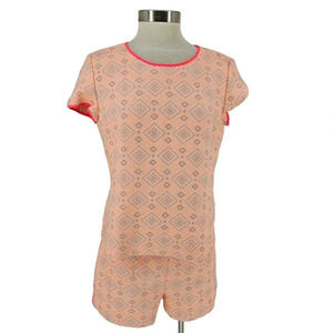 Sail To Sable Set Shirt Shorts Orange Diamond Tweed Short Sleeve Top Playsuit